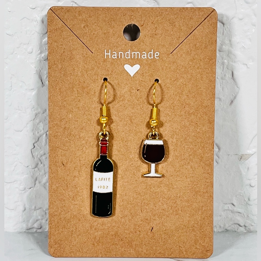 4/$20 Wine Bottle & Glass Mis-match Earrings - Picture 8 of 9